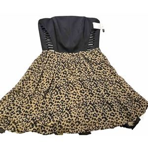 RACHEL ROY Eternal‎ Sunshine Strapless Dress, Black/leopard, size 2 NWT